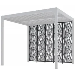 5 Panneaux Moucharabieh En Acier époxy Gris Pour Côté 3,60m De La Pergola Bioclimatique Alu 10,80m² Habrita