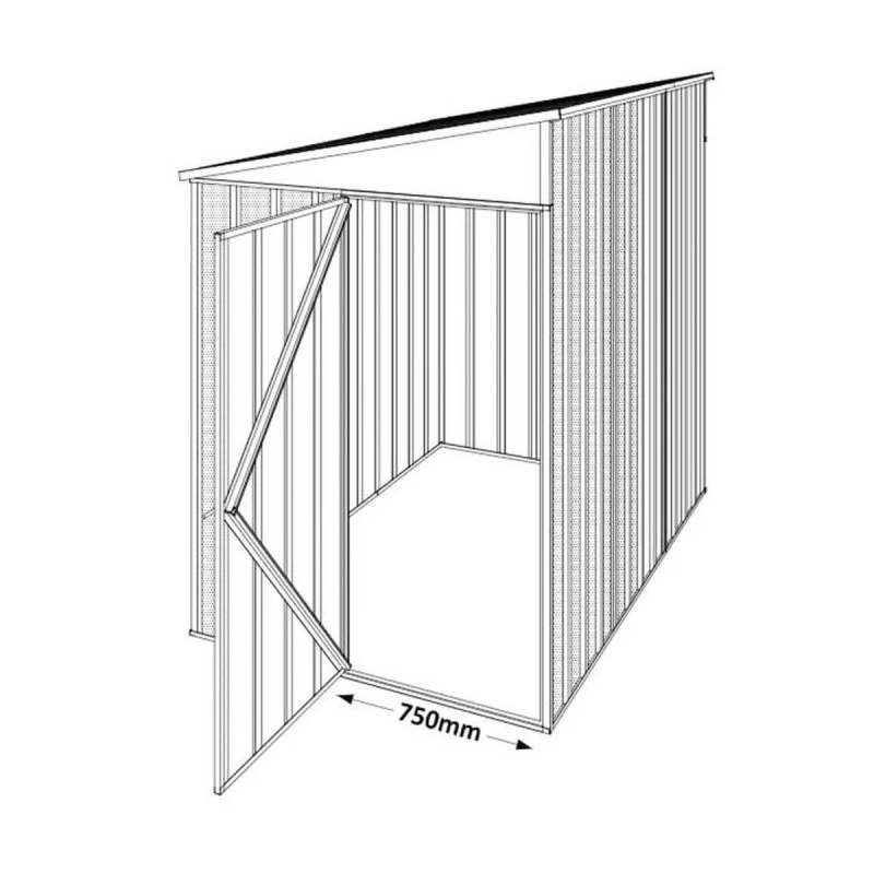 Abri De Jardin Adossé Colorbond Gris Ardoise En Acier Galvanisé 3,39m² EASYSHED – Image 3