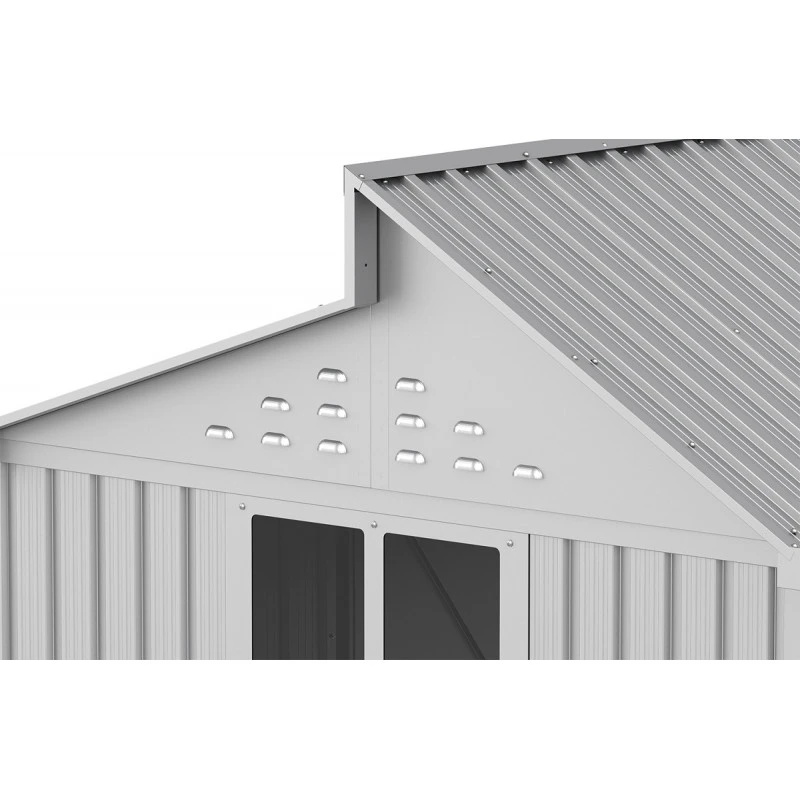 Abri De Jardin En Aluminium Gris Avec Puits De Lumière 5,33m² + Kit Fondation - DURAMAX – Image 5