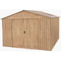 Abri De Jardin En Métal Imitation Bois 7,80m² - DURAMAX + Kit D'ancrage