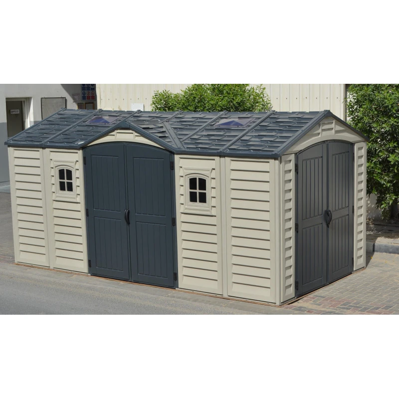 Abri De Jardin En PVC 11,95m² DarkGrey Apex + Kit De Fondation DURAMAX – Image 2