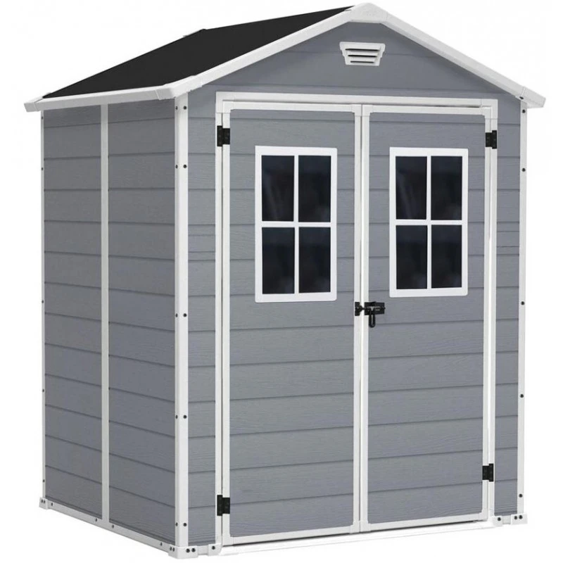 Abri De Jardin En Résine 2,8m² Gris Clair Premium 65 DPF + Plancher Keter – Image 2