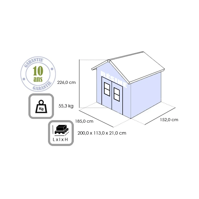 Abri De Jardin En Résine 2,8m² Gris Clair Premium 65 DPF + Plancher Keter – Image 3