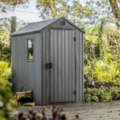 Abri De Jardin En Résine Aspect Bois Grisé 2,3m² Darwin 46 + Plancher - Keter