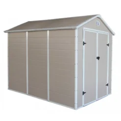 Abri De Jardin En Résine Beige 5,32m² + Kit De Fondation - JOBU