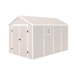 Abri De Jardin En Résine Beige 8,90m² + Kit De Fondation - JOBU