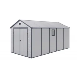 Abri De Jardin En Résine Gris 11m² + Kit De Fondation - JOBU