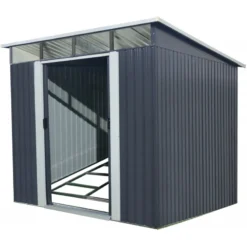 Abri De Jardin Métal 5,64m² Skylight Anthracite + Kit D'ancrage X-METAL