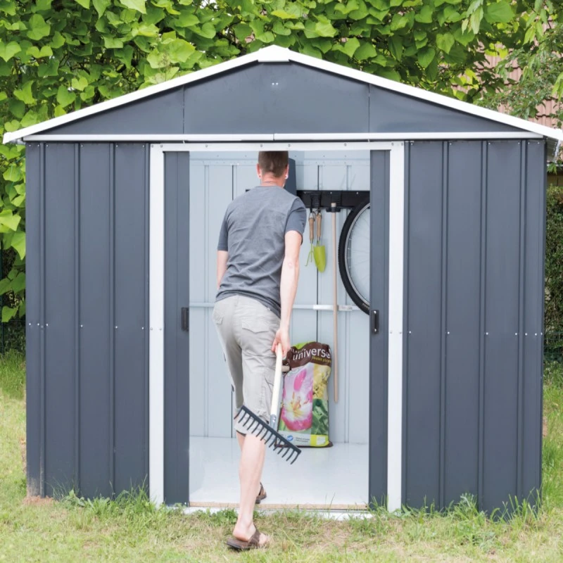 Abri De Jardin Métal Anthracite 7,18m² + Kit D'ancrage Inclus - YARDMASTER – Image 3