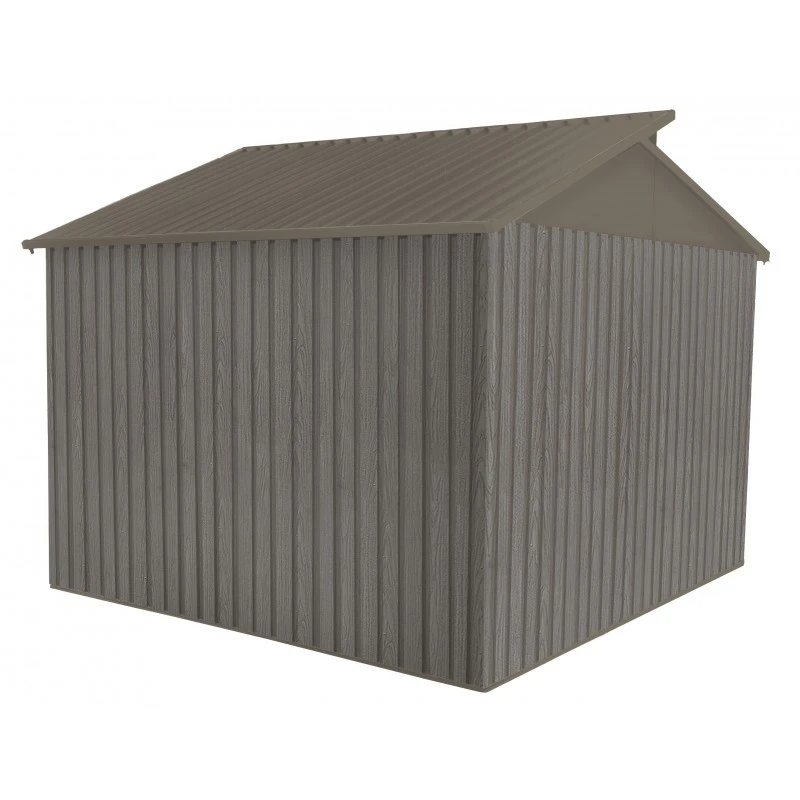 Abri De Jardin Métal Avec Puit De Lumière 7,25m² Imitation Bois Vieilli – Image 2