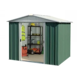 Abri De Jardin Métal Vert 5,25m² + Kit D'ancrage Inclus - YARDMASTER