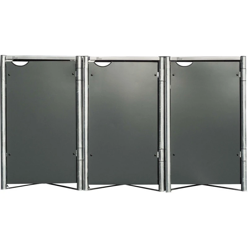 Cache-poubelle 3 Compartiments Müllbox En Aluminium Gris 3x240L – HIDE – Image 2