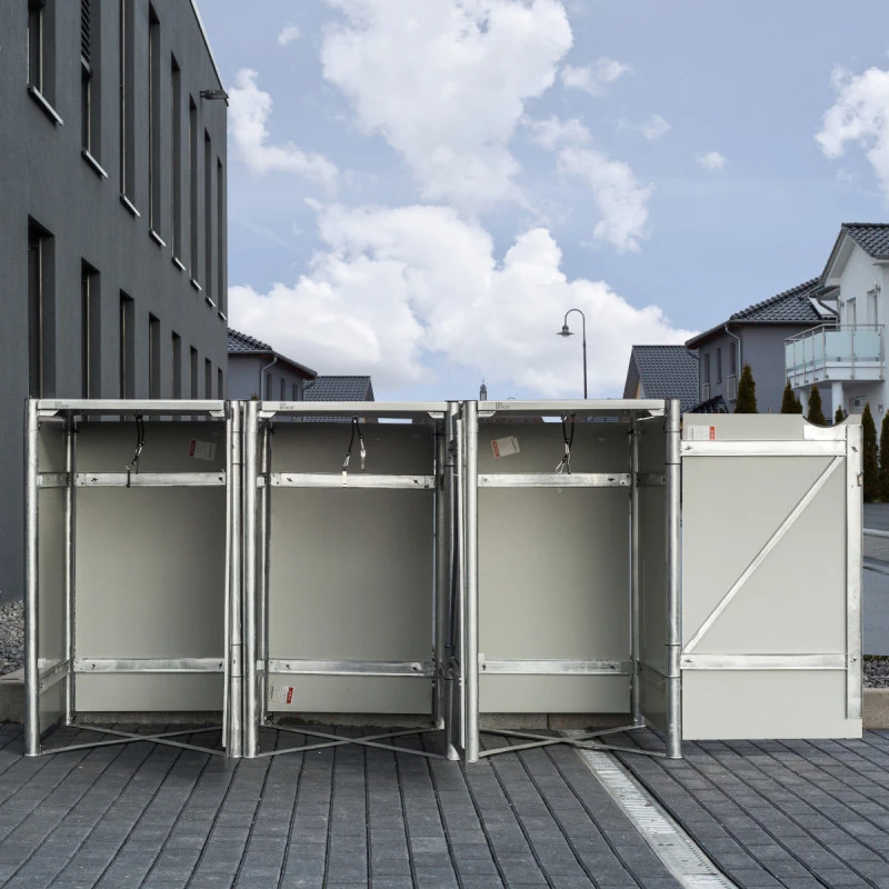 Cache-poubelle 3 Compartiments Müllbox En Aluminium Gris 3x240L – HIDE – Image 5