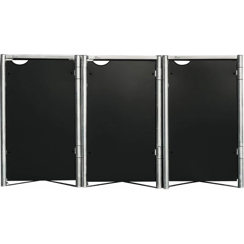 Cache-poubelle 3 Compartiments Müllbox En Aluminium Noir 3x140L – HIDE – Image 2