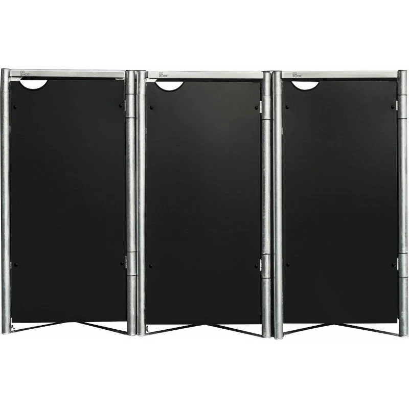 Cache-poubelle 3 Compartiments Müllbox En Aluminium Noir 3x240L – HIDE – Image 2