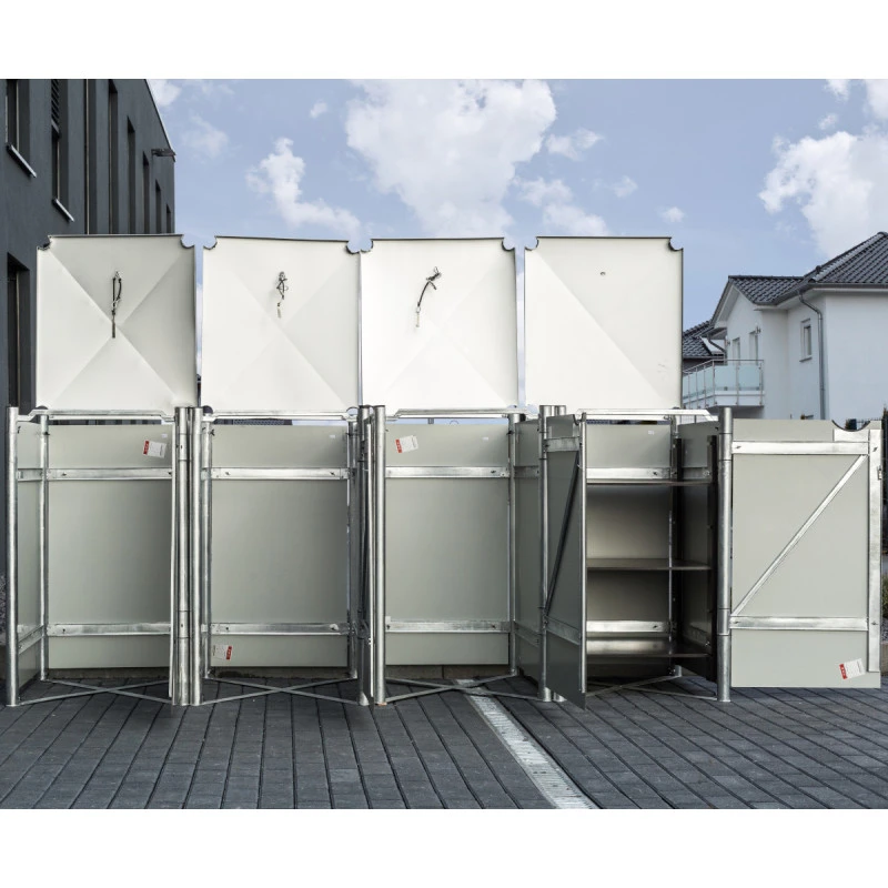 Cache-poubelle 4 Compartiments Müllbox En Aluminium Gris 4x240L – HIDE – Image 3