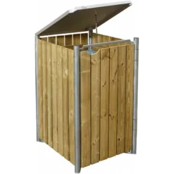 Cache-poubelle Müllbox En Bois Traité Naturel 140L – HIDE
