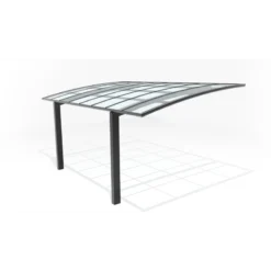 Carport 300x500cm En Aluminium Gris Anthracite H220cm Avec 2 Poteaux ULISS - GardenGate