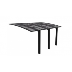 Carport 300x500cm En Aluminium Gris Anthracite H220cm Avec 3 Poteaux ULISS - GardenGate