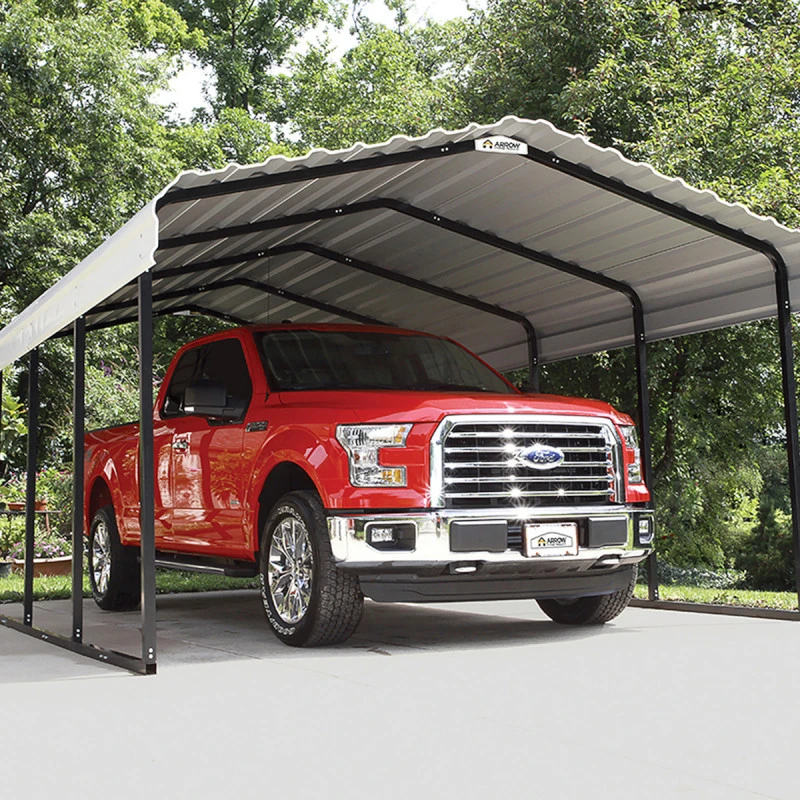 Carport à Toit En Acier Galvanisé 22,57m² Couleur Beige – Shelter Logic