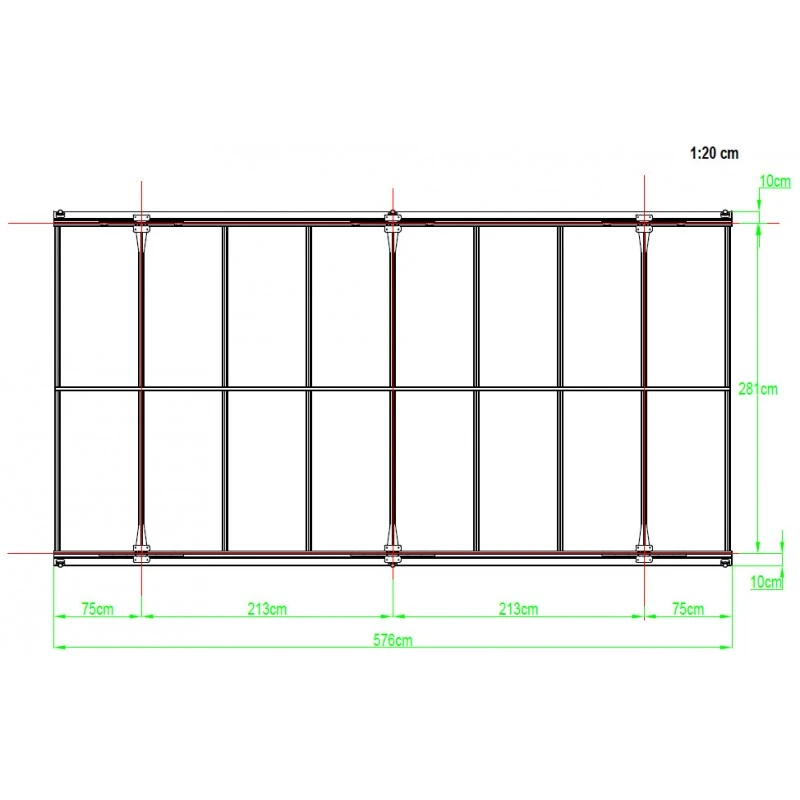 Carport En Aluminium Anthracite 3x5,76m Et Polycarbonate 6mm X-METAL â Image 6