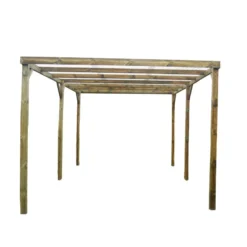 Carport En Pin Traité Autoclave 15m² Avec Couverture PVC Habrita