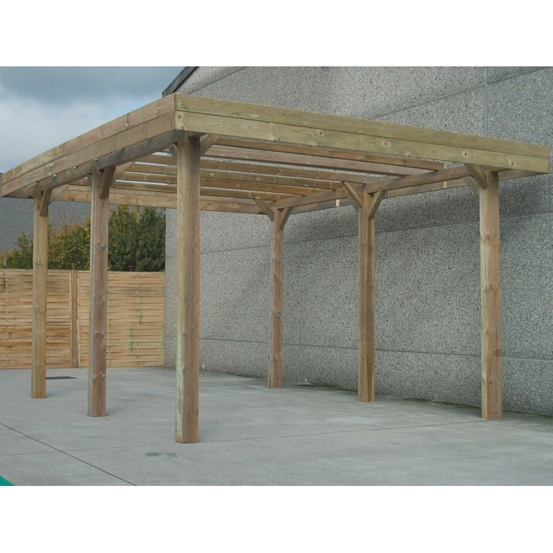 Carport Modulable Camping Car 6x5x4m En Bois Traité Autoclave - SOLID