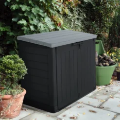 Coffre De Jardin Multifonctions En Résine 1200L Toit Plat Noir - Keter