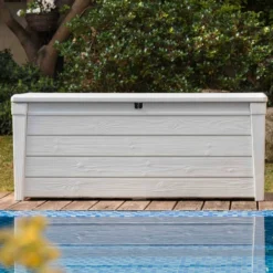 Coffre De Piscine En RĂ©sine Blanc 455L Pool Box â Keter