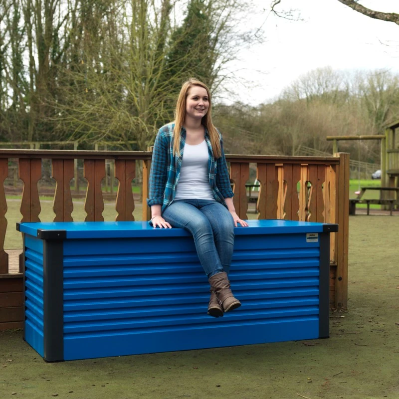 Coffre De Rangement En Métal Bleu 1000L Patio Box 1,46m² TRIMETALS – Image 2