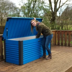 Coffre De Rangement En Métal Bleu 1000L Patio Box 1,46m² TRIMETALS
