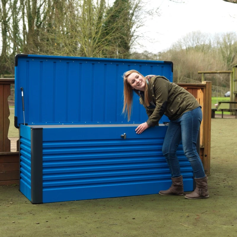 Coffre De Rangement En Métal Bleu 1000L Patio Box 1,46m² TRIMETALS – Image 6