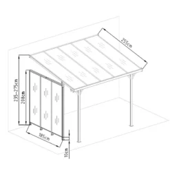 Panneau Latéral En Aluminium Et PC 4mm Pour Toit De Terrasse Blanc 2,5m X-METAL