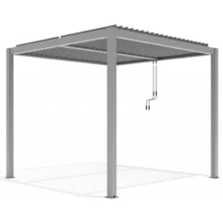 Pergola Bioclimatique Autoportante En Aluminium Gris Clair 3x3m - X-METAL