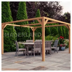 Pergola En Bois Lamellé-collé 400x400cm Tarragona – Maderland