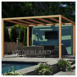 Pergola En Bois Lamellé-collé 500x400cm Santander – Maderland