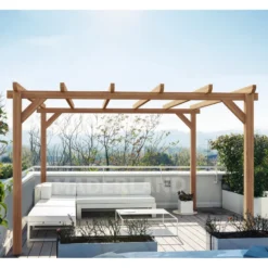Pergola En Bois Lamellé-collé 600x300cm Sitges – Maderland