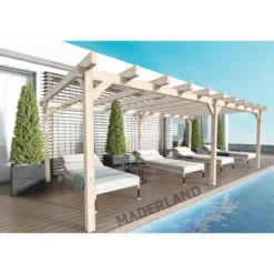 Pergola En Bois Lamellé-collé 600x500cm Marsella – Maderland