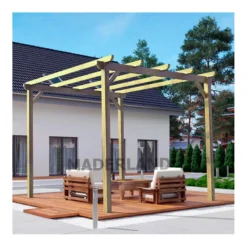 Pergola En Bois Massif TraitĂ© Autoclave 300x300cm Madrid â Maderland
