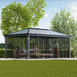 Set De Moustiquaires En Polyester LĂ©ger Pour Pergolas Dallas 6100 De 22mÂČ - Palram - Canopia