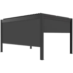 Store Avec Cadre Latéral Anthracite 370cm Pour Pergola Bioclimatique En Aluminium X-METAL