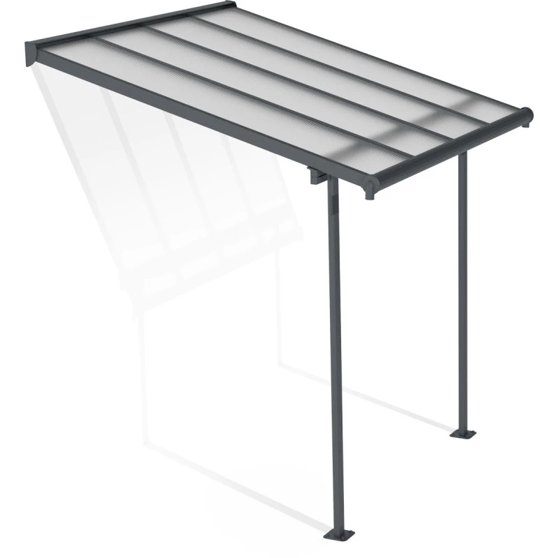 Toit De Terrasse 224x224cm En Aluminium Gris Et Polycarbonate 6mm SIERRA - Canopia By Palram – Image 2