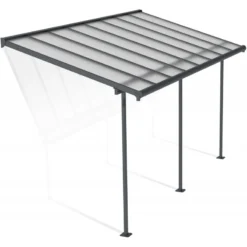 Toit De Terrasse 224x448cm En Aluminium Gris Et Polycarbonate 6mm SIERRA - Canopia By Palram
