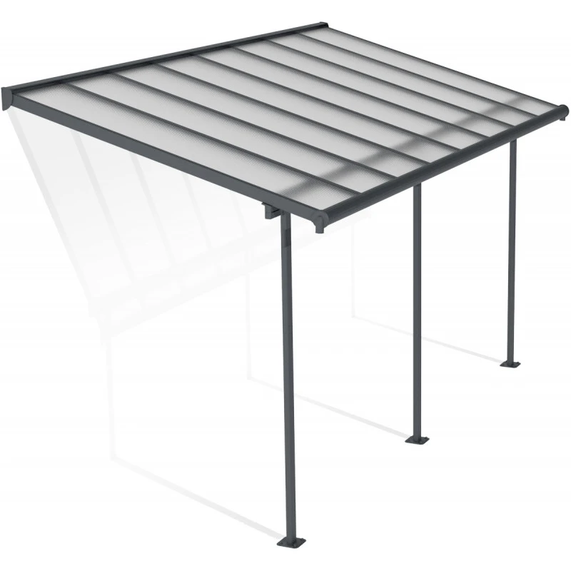 Toit De Terrasse 224x448cm En Aluminium Gris Et Polycarbonate 6mm SIERRA - Canopia By Palram