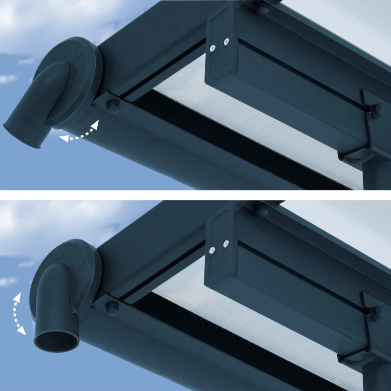 Toit De Terrasse 224x670cm En Aluminium Gris Et Polycarbonate 6mm SIERRA - Canopia By Palram – Image 4