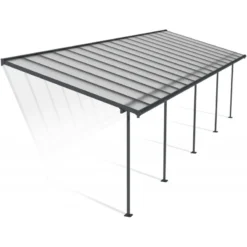Toit De Terrasse 295x980cm En Aluminium Gris Et Polycarbonate 6mm SIERRA - Canopia By Palram