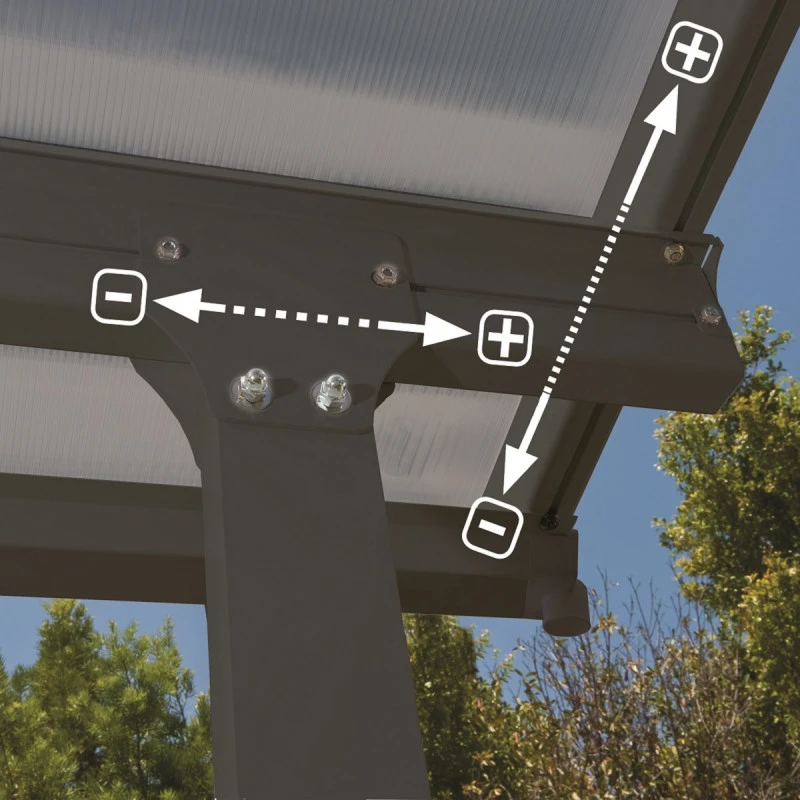 Toit De Terrasse 300x971cm En Aluminium Gris Et Polycarbonate 8mm FERIA - Canopia By Palram – Image 5