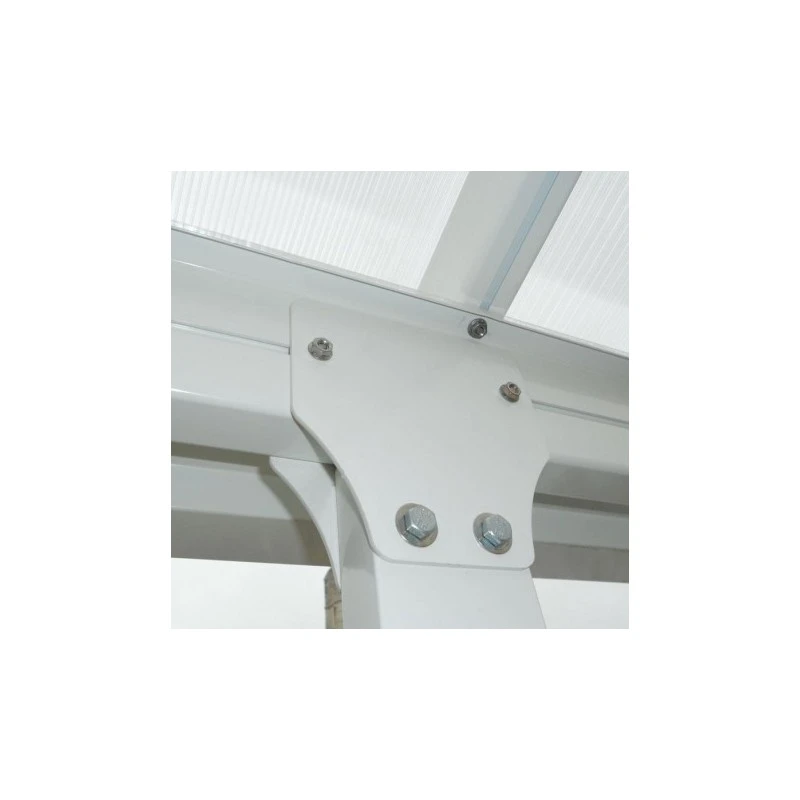 Toit De Terrasse 400x400cm En Alu Blanc Et Polycarbonate 8mm PATIO – Image 6