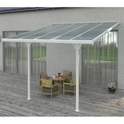 Toit De Terrasse Ajustable En Aluminium Laqué Blanc 3,05x3,14m X-METAL
