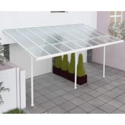 Toit De Terrasse Ajustable En Aluminium Laqué Blanc 3,05x5,57m X-METAL